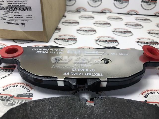 PORSCHE 98135193900 Колодки тормозные передние дисковые в наличии Харьков
