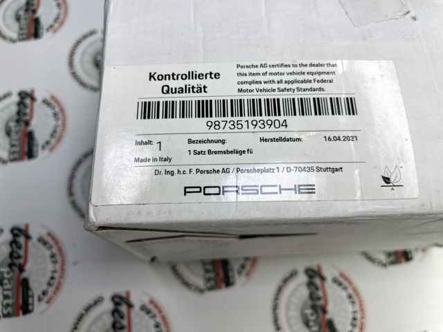 PORSCHE 98735193904 Колодки тормозные передние дисковые в наличии Тернополь