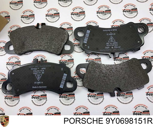 9Y0698151R PORSCHE Колодки тормозные передние дисковые купить в Украина