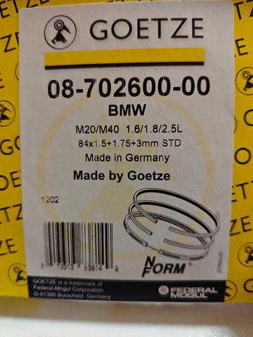 0870260000 GOETZE Кольца поршневые на 1 цилиндр, STD. купить в Тернополь