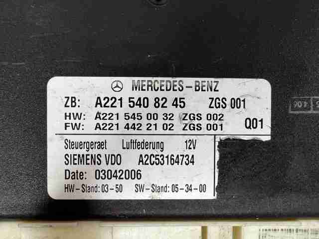 Unidade de controlo de suspensão pneumática A2215408245 Mercedes