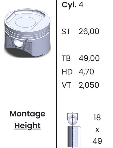 Поршня, 2-й ремонт 4266040 YENMAK