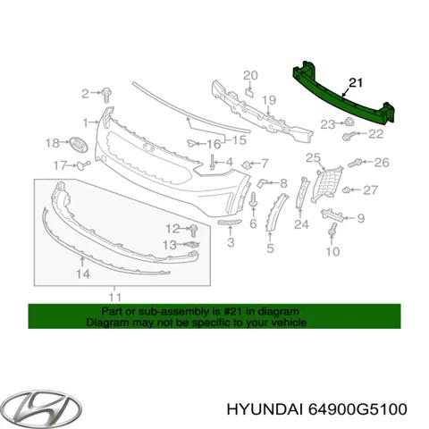 Буфер бампера переднего 64900G5100 HYUNDAI