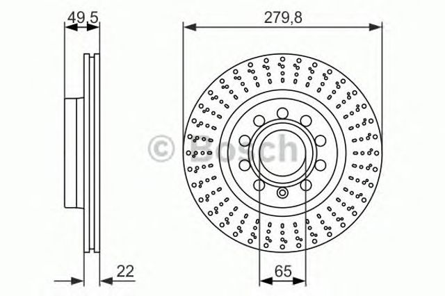 Передний тормозной диск 0986479940 BOSCH