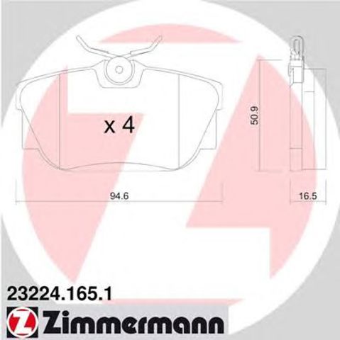 Колодки тормозные задние, дисковые 232241651 ZIMMERMANN