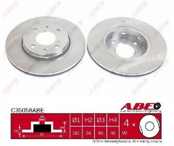 Тормоз дисковый передний C35058ABE ABE