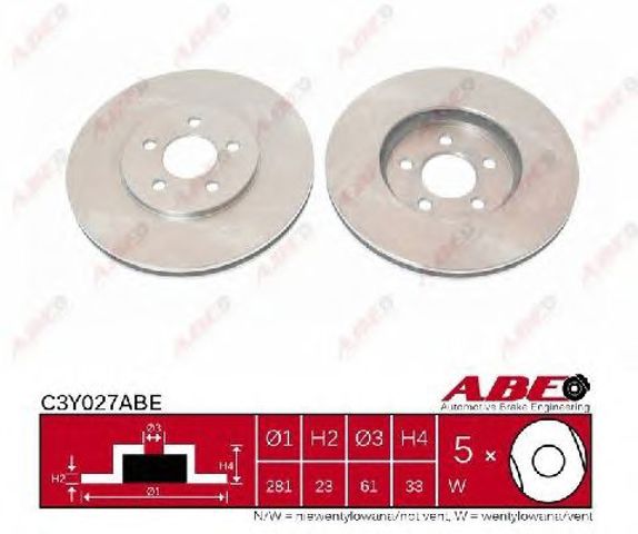 Диск тормозной передний C3Y027ABE ABE