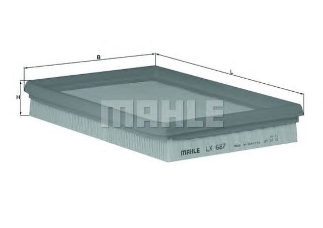 Автомобильный фильтр воздуха LX687 MAHLE
