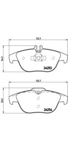 Комплект задних колодок P50068 BREMBO