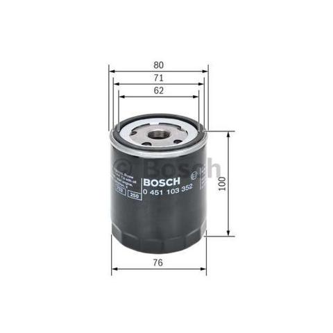Bosch p3352 фільтр масляний (диз.) alfa fiat lancia (h=100мм, d=76мм) 0451103352