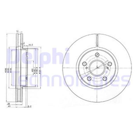 DELPHI BG3735 Передние тормозные диски в наличии Николаев
