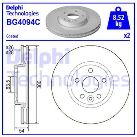 BG4094C DELPHI Передние тормозные диски купить в Чернигов