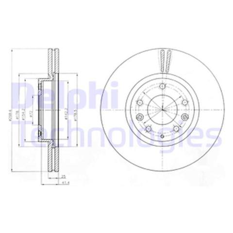 DELPHI BG4255C Передние тормозные диски в наличии Житомир
