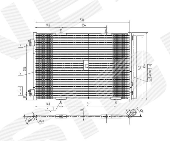 Радиатор кондиционера peugeot 207 (w_), 06 - 13 RC940055