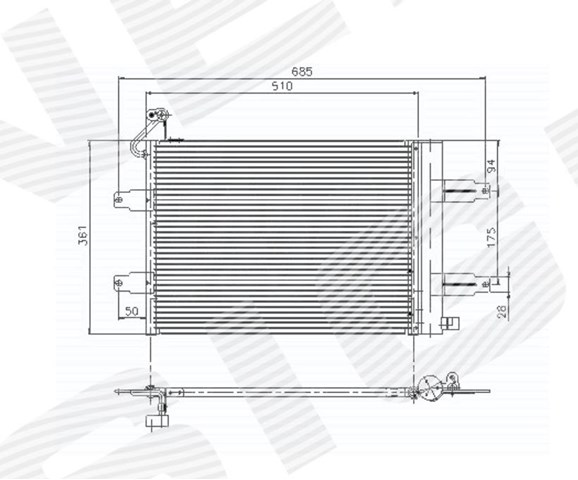 Радиатор кондиционера vw polo h/b (vi), 10.01 - 05 RC94628