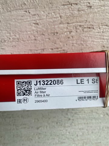 Элемент воздушного фильтра J1322086 NIPPARTS