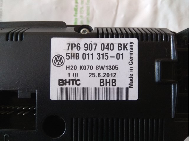 7P6907040BK VAG Блок управления режимами отопления/кондиционирования купить в Черкассы