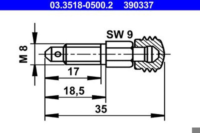 Болт воздушного клапана / вентиль 03.3518-0500.2