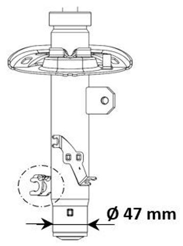 Стойка амортизатора передняя левая газомасляная kyb excel-g 3338013
