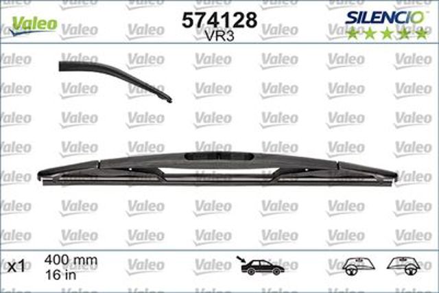 Щетка стеклоочистителя каркасная задняя valeo silencio rear 400 мм (16") 574128
