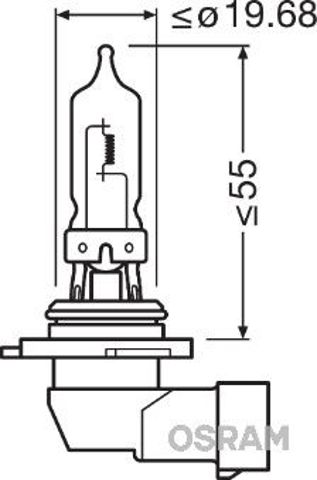 Лампа галогенная osram original hb3 12v 60w 9005-01B