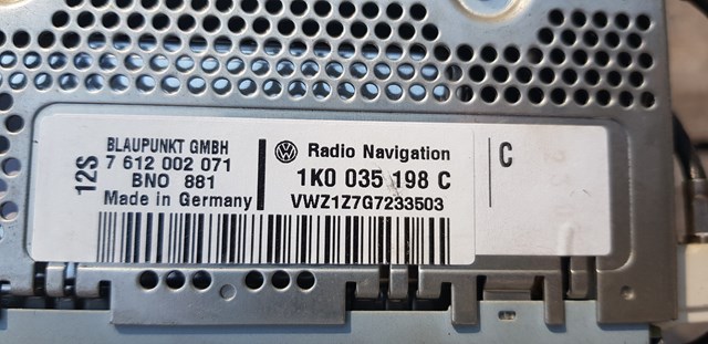 1K0035198C VAG Магнитола (радио AM/FM), универсальная купить в Сумы