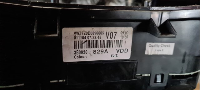 Приборная доска 3B0920829A VAG