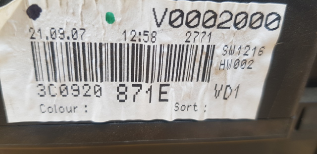 3C0920871E VAG Панель приборов купить в Тернополь