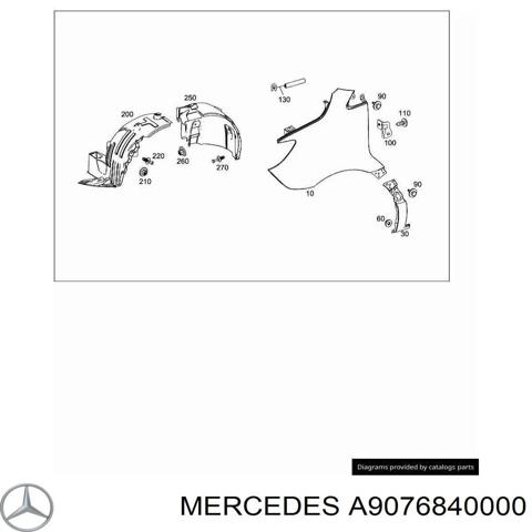 Левый передний подкрылок переднего крыла  A9076840000 MERCEDES
