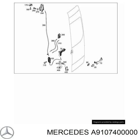 Замок задней правой распашной двери, верхний A9107400000 MERCEDES