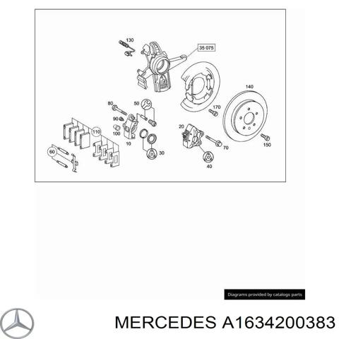 Суппорт тормозной левый задний Мерседес-бенц МЛ/ГЛЕ