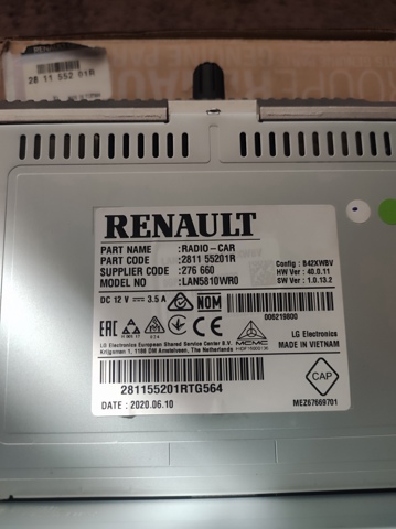 RENAULT 281155201R Магнитола (радио AM/FM) в наличии Одесса