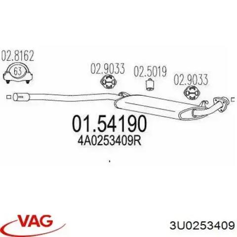 Глушитель, центральная часть 3U0253409 VAG