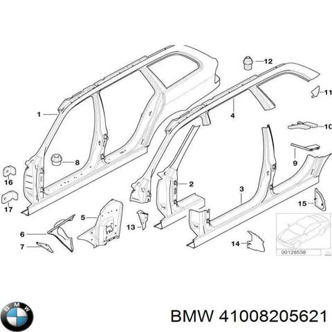 Стойка центральная, левая 41008205621 BMW