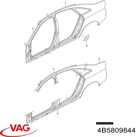 Крыло правое заднее 4B5809844 VAG