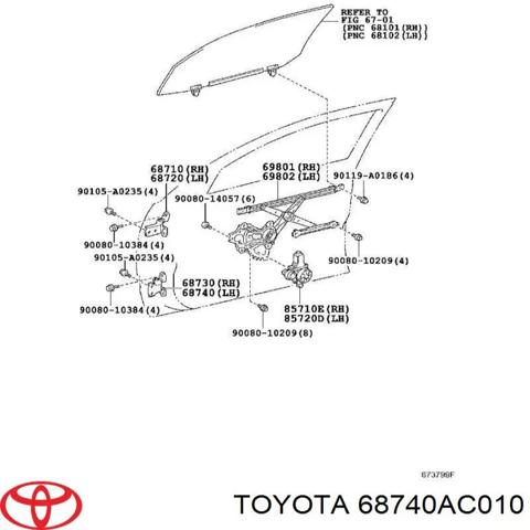 TOYOTA 68740AC010 Петля двери передней левой в наличии Черновцы