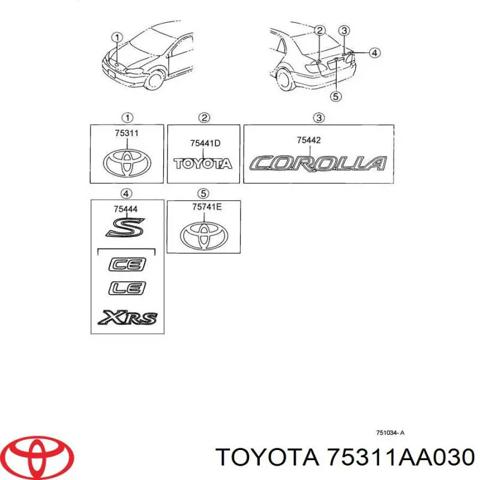 TOYOTA 75311AA030 Эмблема решетки радиатора в наличии Киев