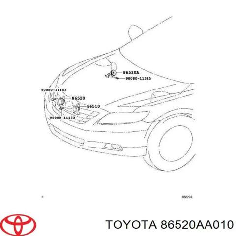 Автомобильный клаксон 86520AA010 TOYOTA