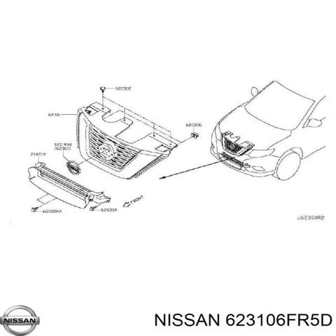 NISSAN 623106FR5D Решетка радиатора в наличии Хмельницкий