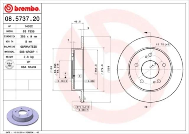 Тормозные диски 08573720 BREMBO