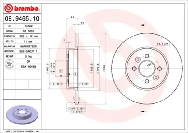 Тормозной диск 08946510 BREMBO