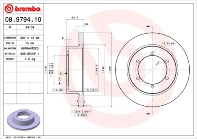 Диск тормозной задний 08979410 BREMBO