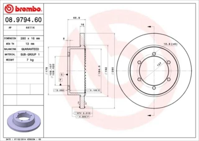 Тормозные диски 08979460 BREMBO