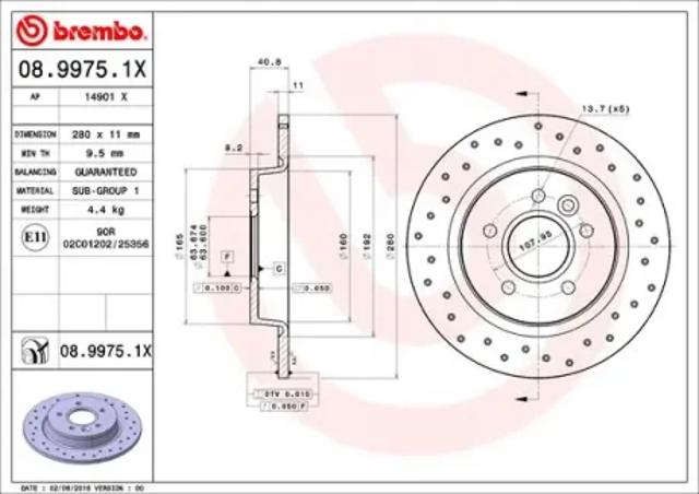 Дисковый тормоз 0899751X BREMBO