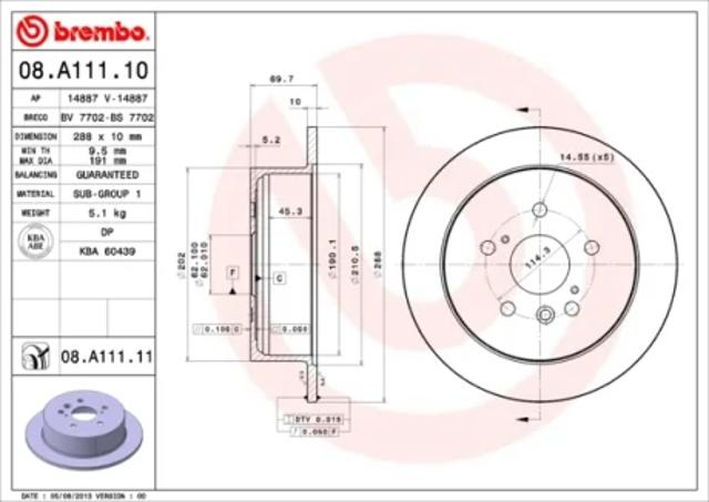 08A11111 BREMBO Тормозные диски купить в Днепр