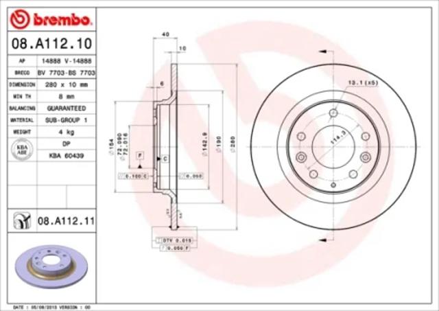 Задний тормозной диск 08A11211 BREMBO
