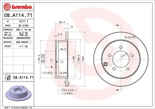 Тормозной диск 08A11471 BREMBO