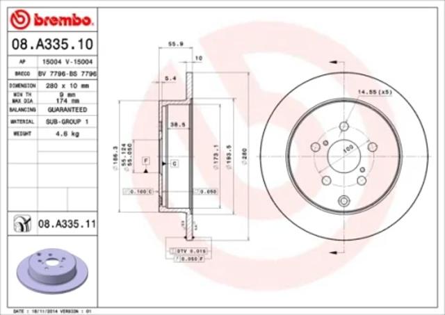 Тормозные диски 08A33511 BREMBO