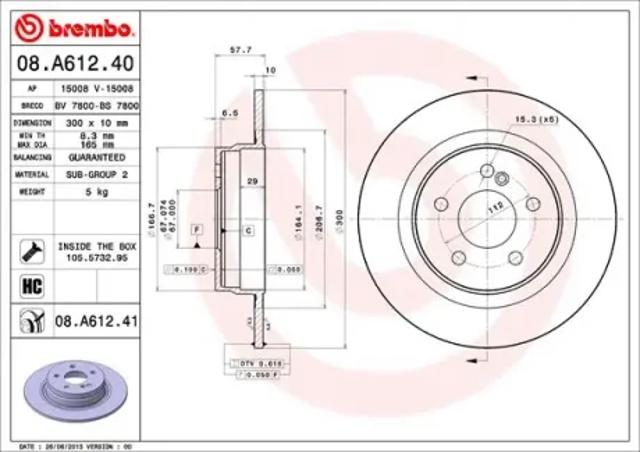 Тормозной диск 08A61241 BREMBO