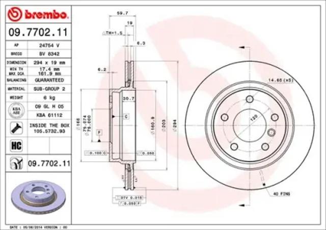 Диск тормозной задний 09770211 BREMBO